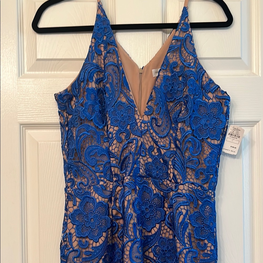 Blue Lace Floral Dress